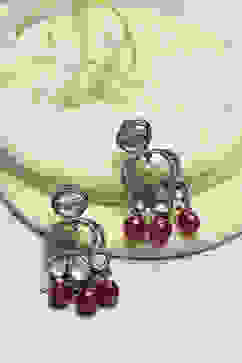 Maroon White Brass Drop & Danglers image number 0