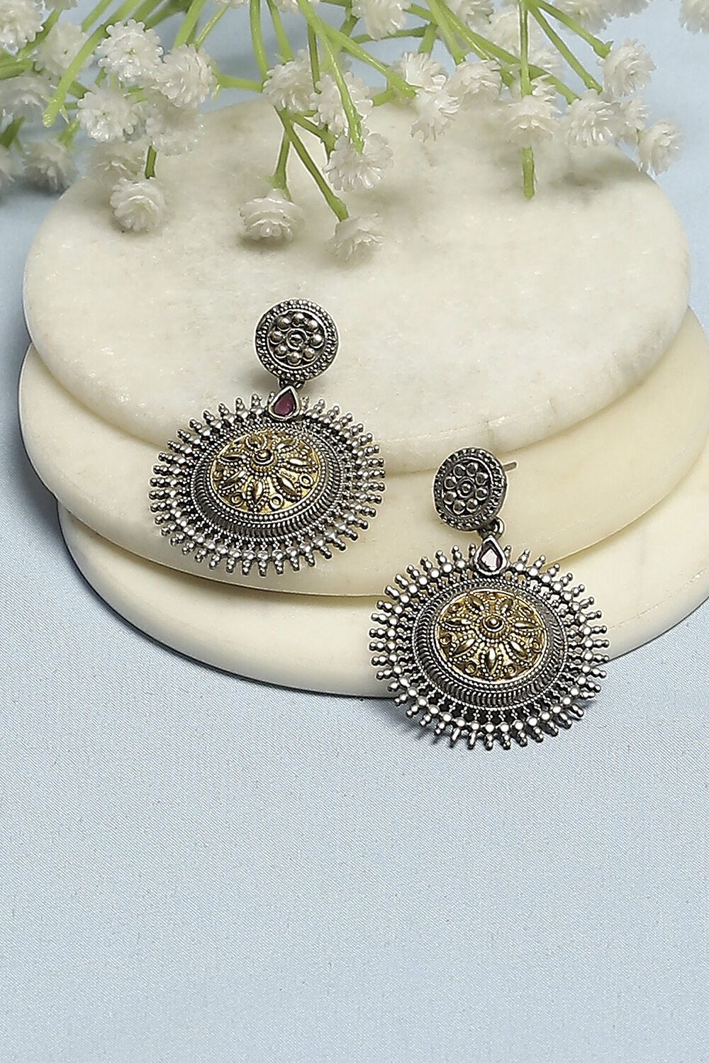 Oxidised Gold Brass Danglers image number 0