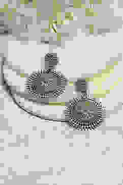 Oxidised Gold Brass Danglers image number 0