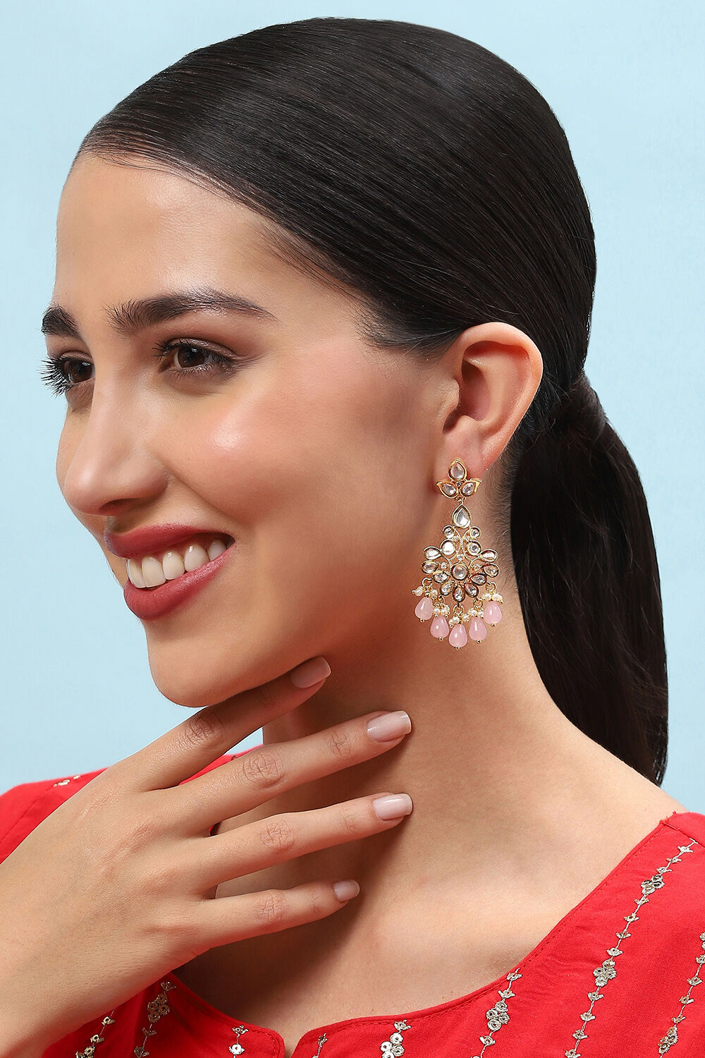 Pink Brass Earrings image number 1