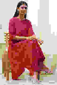 Red Shantoon Asymmetric Suit Set image number 0