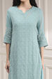 Powder Blue Cotton Blend Layered Embroidered Fusion Set image number 1