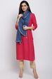 Blue Cotton Solid Dupatta image number 2