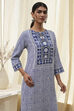 Indigo Printed Straight Kurta image number 1