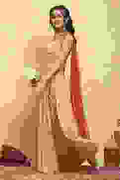 Yellow Polyester Lehenga Set image number 3