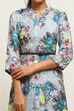 Purple Floral Block Printed A-line Dress image number 1