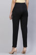Navy Straight Poly Viscose Leggings image number 3