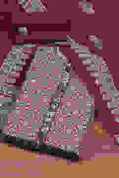 Red Cotton Digital Print Unstitched Suit Set image number 0