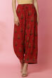 Rust Cotton Floral Palazzo Pants image number 0