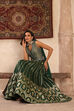 Green Jacquard Printed Mirror Work Lehenga Set image number 5