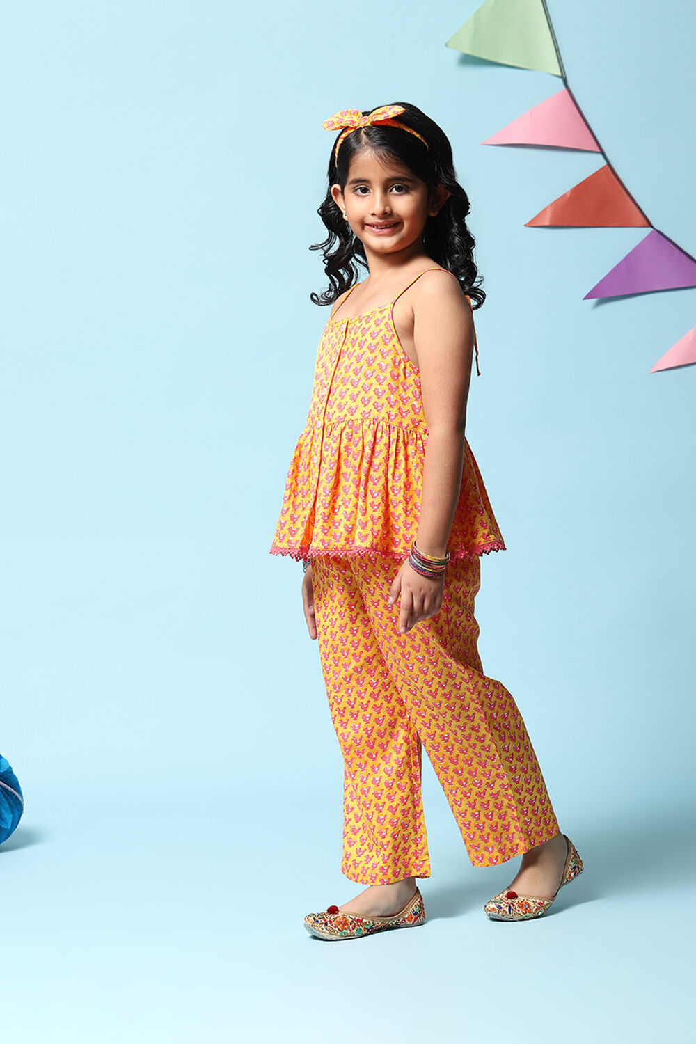 Yellow Rayon Straight 2 Piece Set image number 5