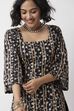 Black Cotton Printed Short Kurti image number 1