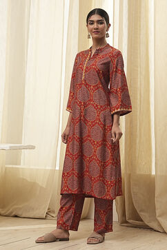Rust Red Printed Co-ord Set image number 2