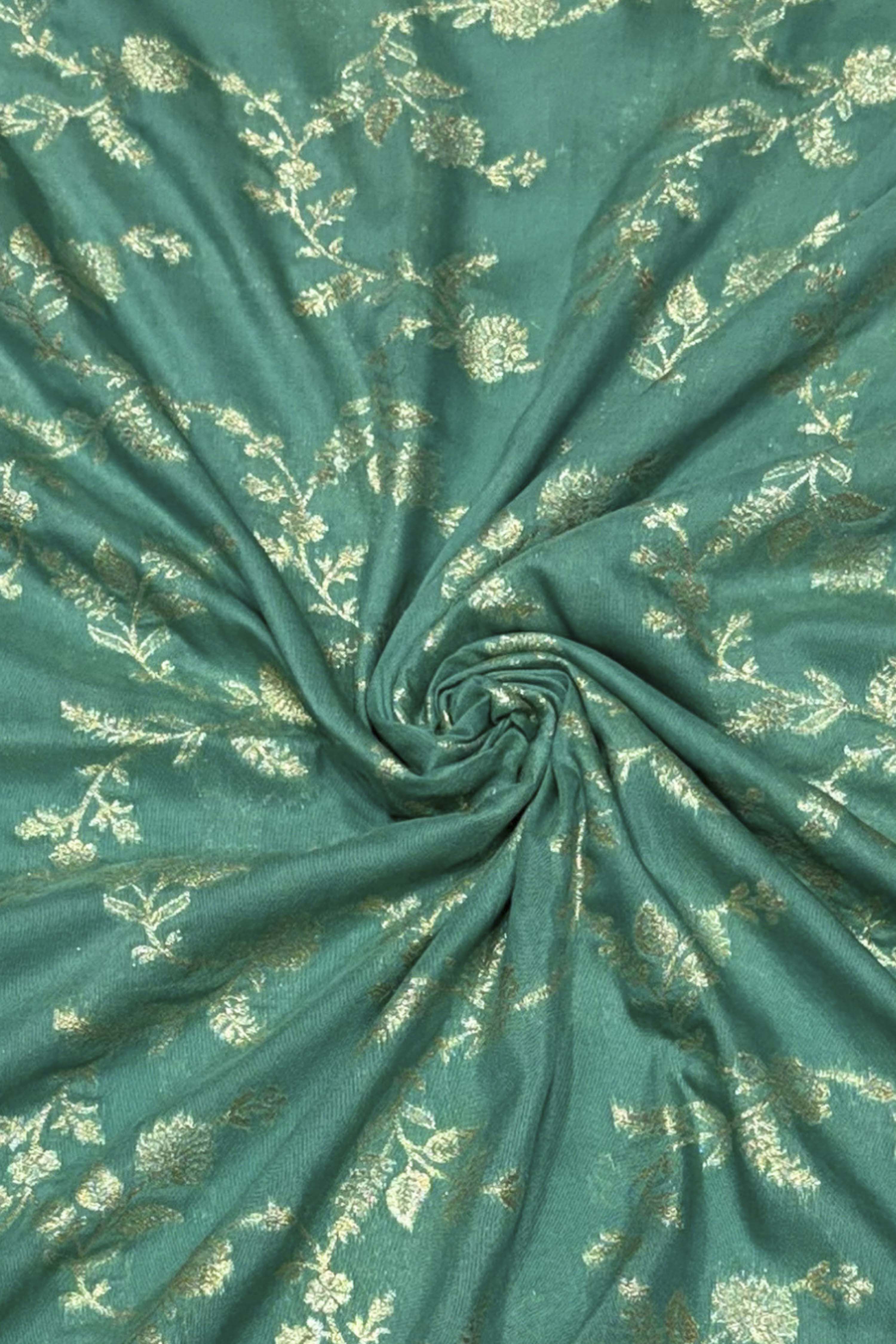 Mustard Jacquard Printed Unstitched Suit Set image number 2