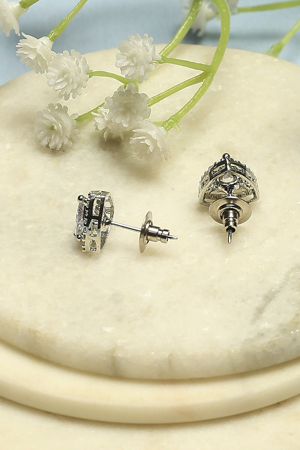 White Stone Earrings image number 2
