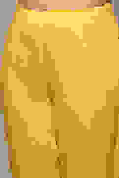 Yellow Viscose A-Line Kurta Pants Suit Set image number 2