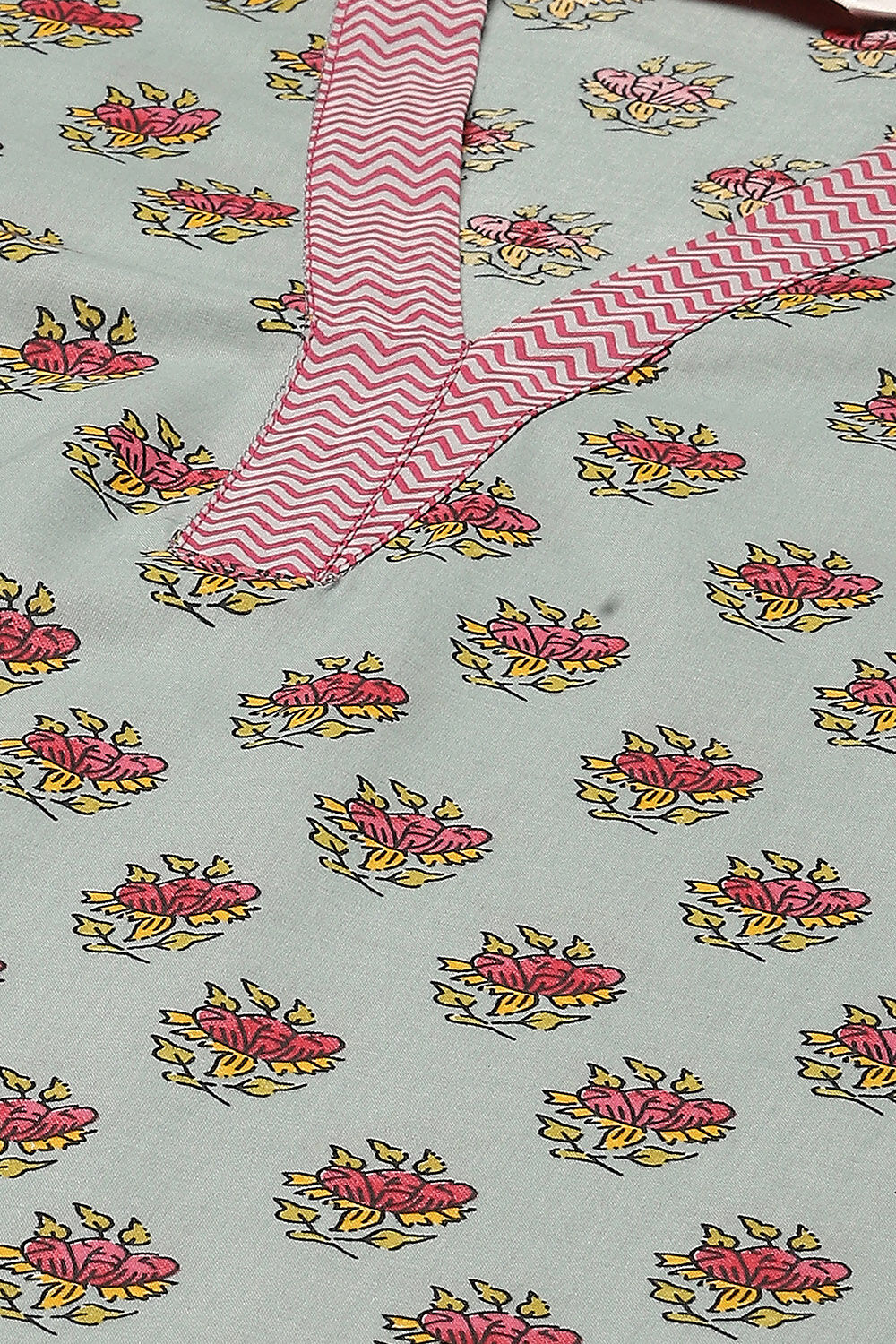 Sky Blue Cotton Straight Kurta Palazzo Suit Set image number 1