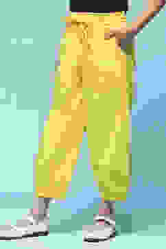 Yellow Cotton Twill Jogger Pants image number 2