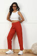 Black Solid Mid-Rise Regular Pants image number 0