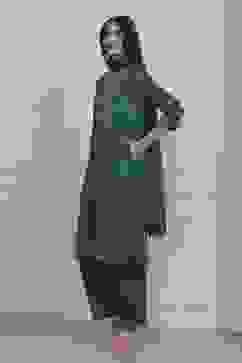 Green Modal Straight Suit Set image number 3