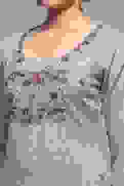 Blue Cotton Blend Hand Embroidered Unstitched Suit Set image number 2