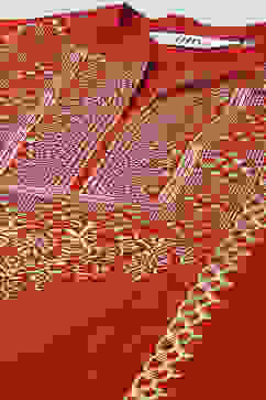 Deep Red Cambric Relaxed Kurta Palazzo Suit Set image number 1