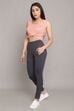 Charcoal Melange Knitted Cotton Blend Joggers image number 0