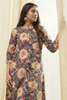 Mustard Cotton Straight Kurta Relaxed Pant Suit Set image number 7