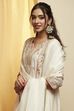 Off-White Embroidered Polyester Kurta Set image number 1