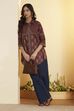 Brown Cotton Straight Kurta