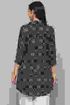 Indigo Rayon Straight Kurti image number 3