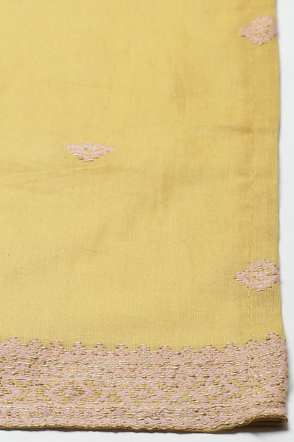 Light Pink Cotton Woven Unstitched Suit Set image number 2