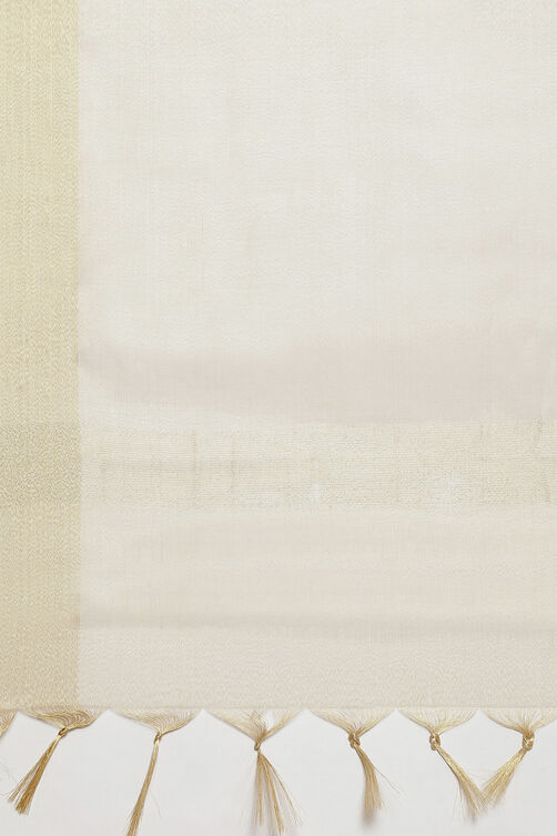 White Silk Chanderi Easy Stitch Suit Set image number 3