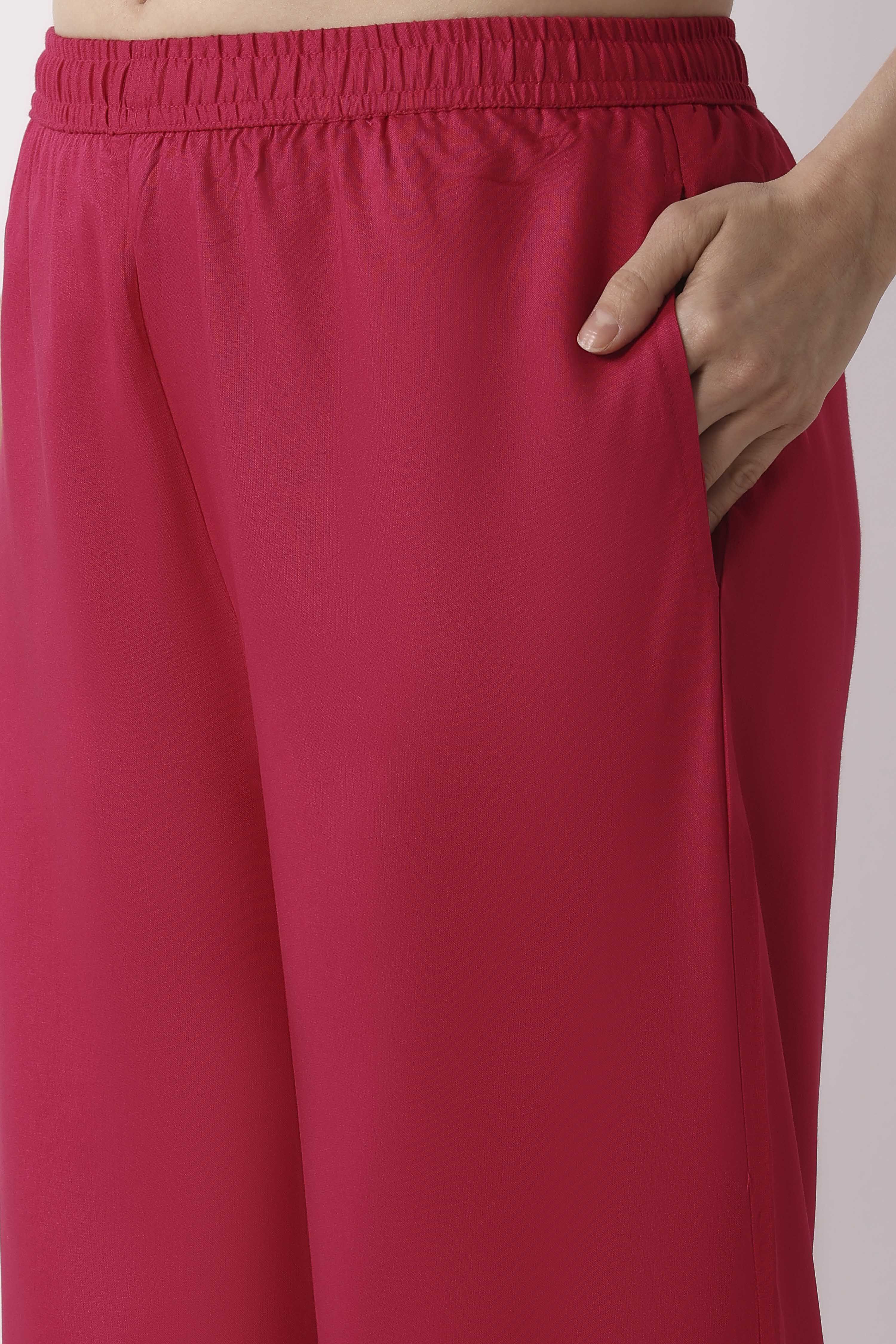 Fuschia Rayon Palazzo image number 1