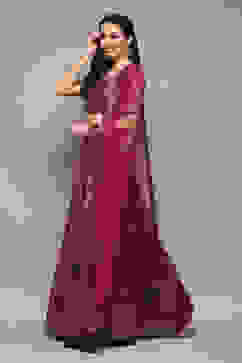 Meganta Poly Dupion Straight Kurta Lehenga Set image number 5