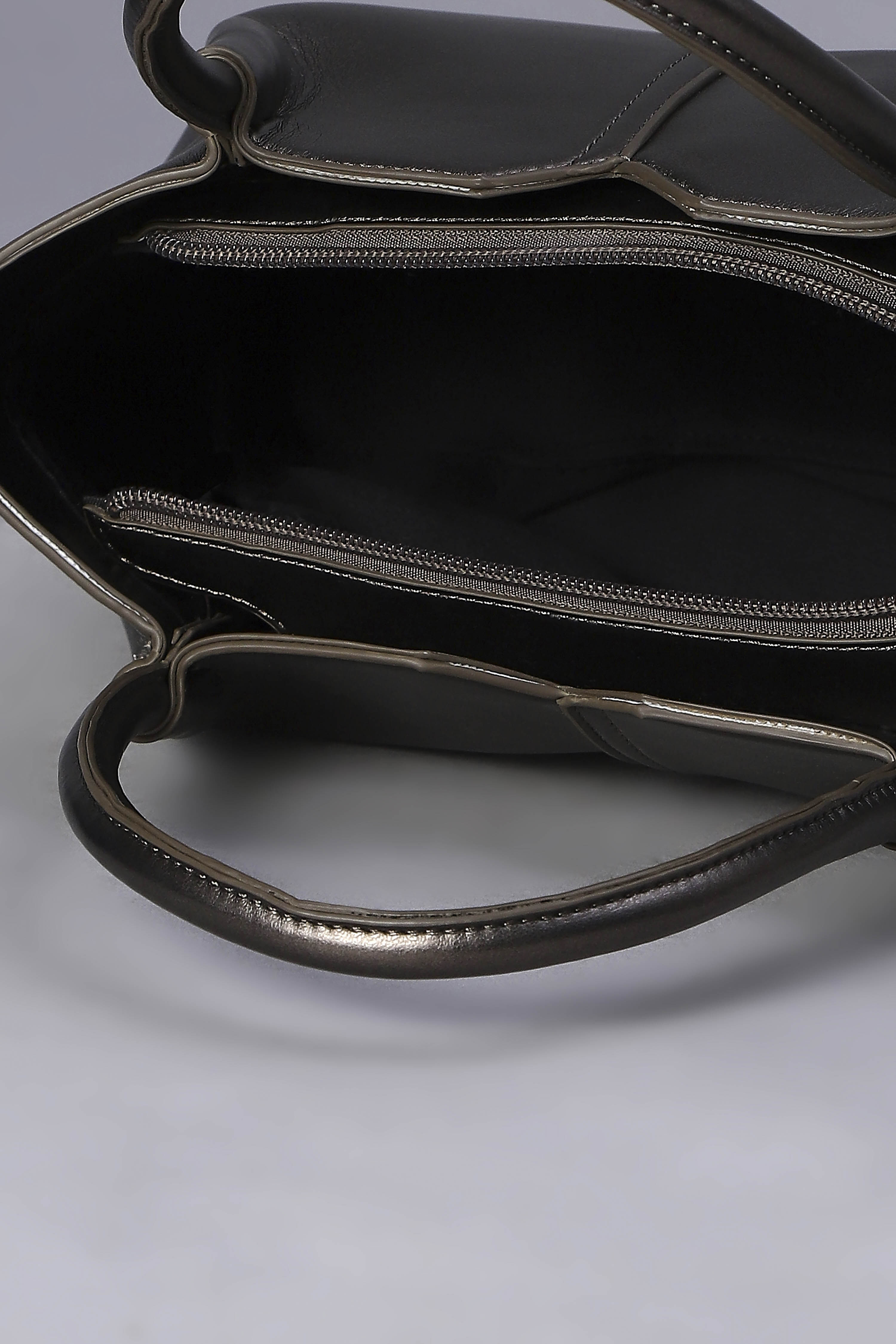 Gun Metal PU Handbag image number 5