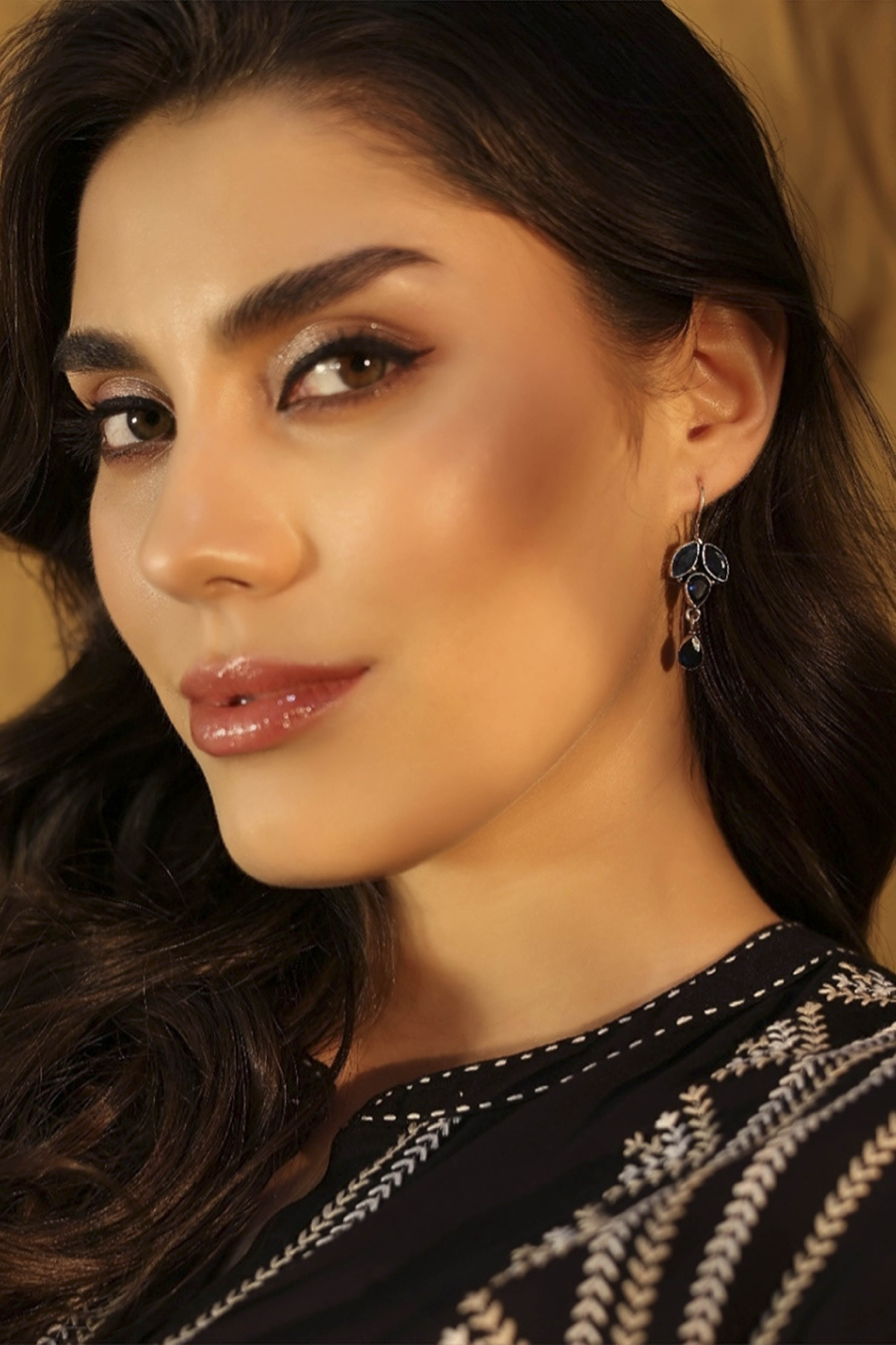 Navy Brass Nepali Drop & Danglers image number 2