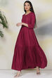 Cherry Red Rayon Fusion Dress