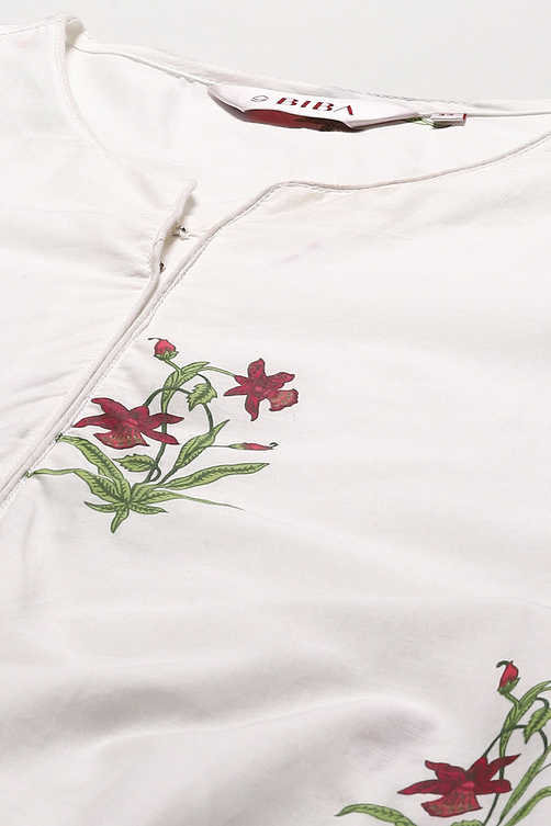 White Voile A-Line Kurta Palazzo Suit Set image number 1