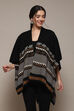 Black Cotton Jacquard Straight Yarndyed Sweater image number 3