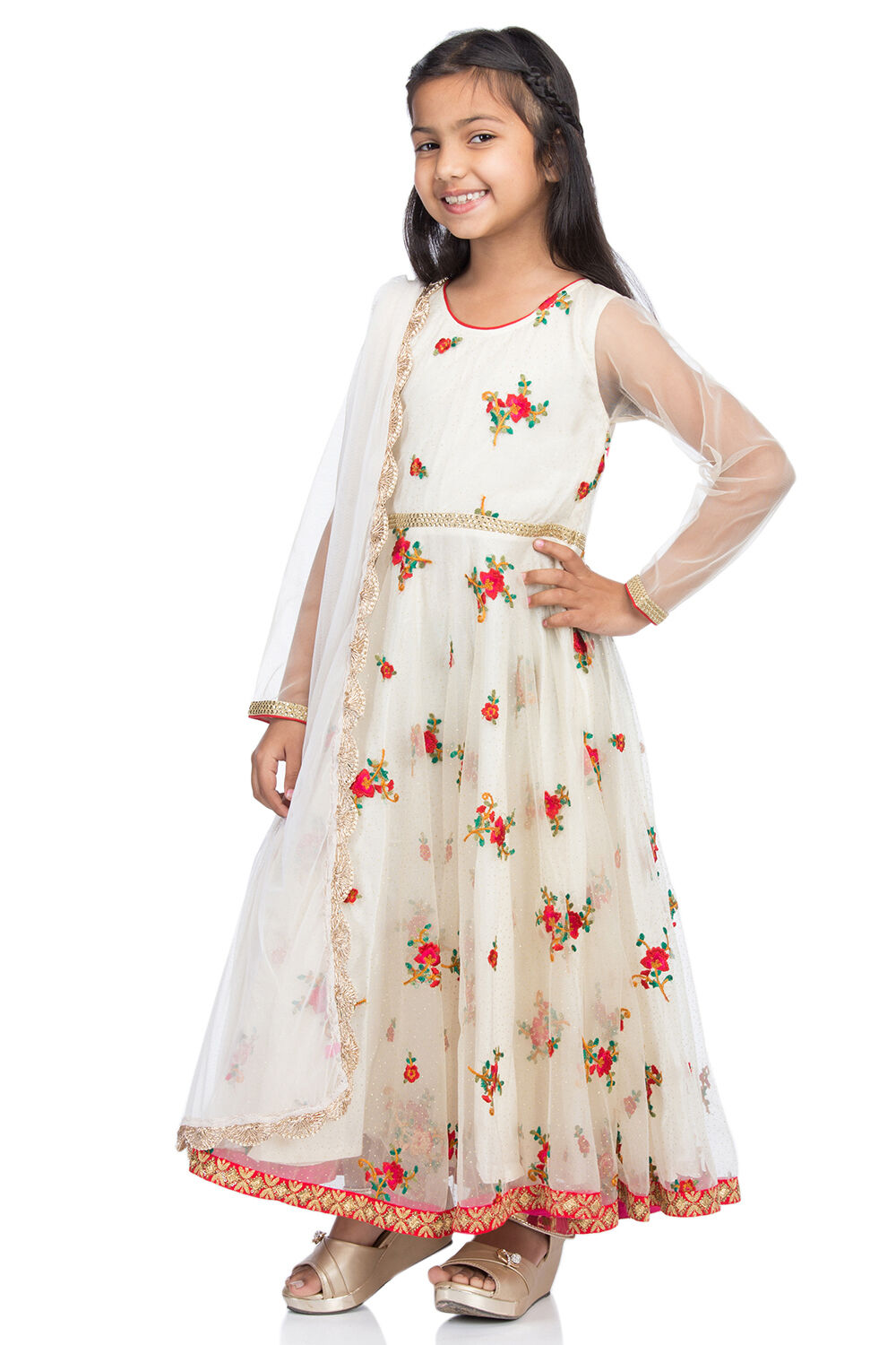 Beige Front Open Viscose Suit Set image number 1