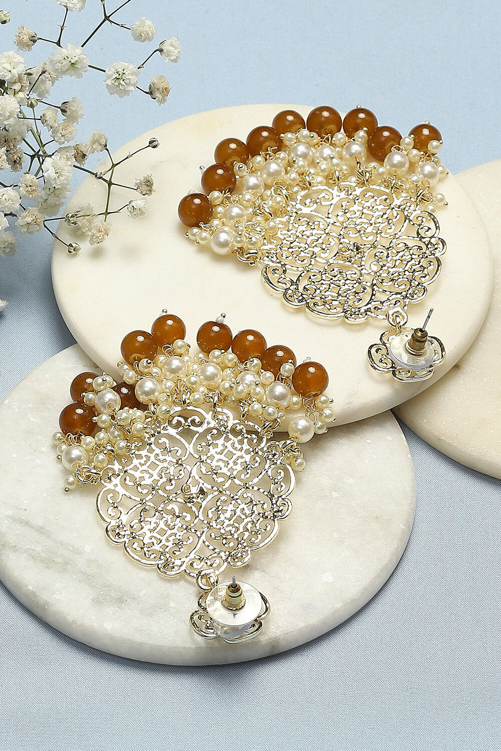 Brown Brass Earrings image number 2