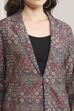 Grey Poly Viscose Straight Printed Jacket image number 1
