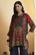 Green Viscose Rayon Printed Asymmetric Kurti image number 5