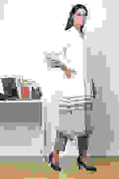 Off White Cotton Fusion Yarndyed Kurta Set image number 5