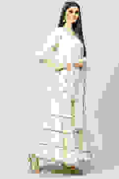 Ivory Cotton Blend Straight Kurta Garara Suit Set image number 5