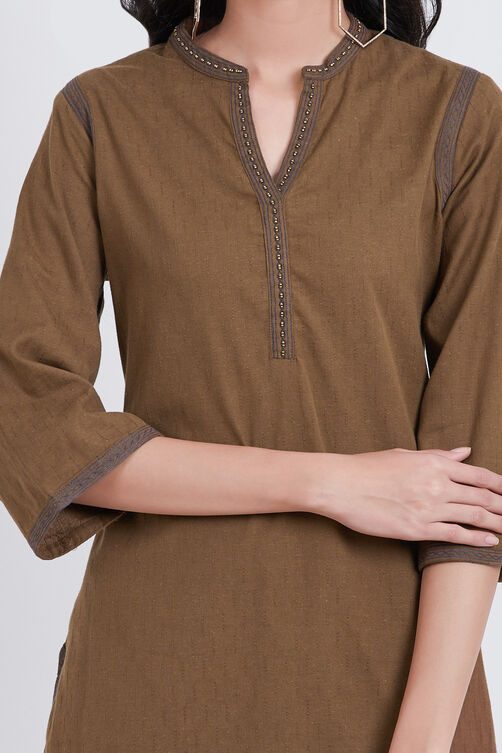 Brown Cotton Three Piece Set image number 1