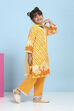 Orange Cotton Printed Straight Suit Set image number 5