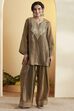 Green Metallic Yoke Design Kurta Set image number 6