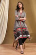 Black and White Printed Asymmetric Kurta image number 0